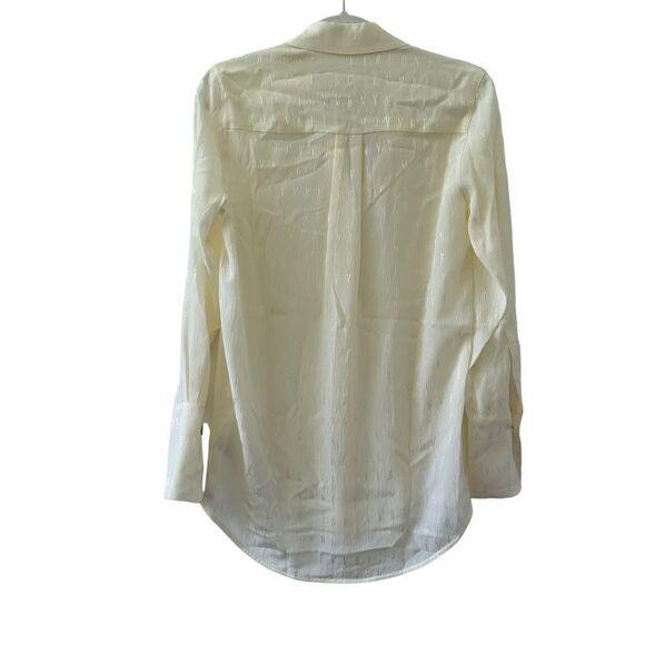 Victoria Beckham Women’s Cream Long Sleeve Pullover Shirt Size 2 - Picture 3 of 6